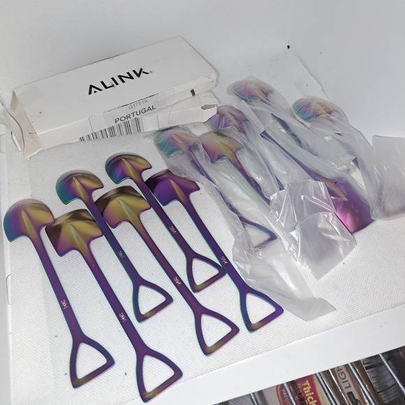 NIB from Portugal 12Pc STAINLESS STEEL Coffee Latte -dessert - FUN Spoons - Picture 1 of 5